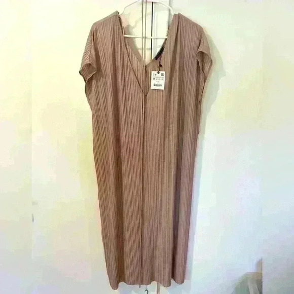 Zara Dresses & Skirts - Zara Beige Midi Dress